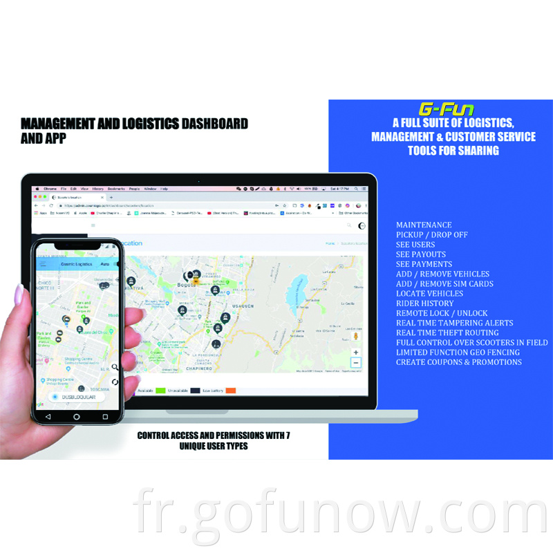 Fil 4G GPS fil caché personnalisable swappable dépliable 10 pouces 500W Motor Power Scooter partage des scooters électriques